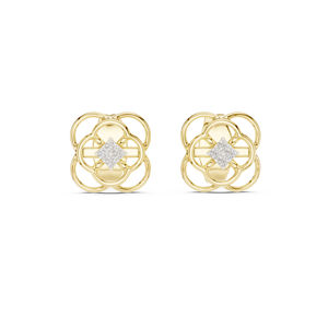Boucles d'oreilles clous en or blanc 14 carats avec diamants de laboratoire ronds pour femmes |   Cadeau d'anniversaire |   Nouveau diamant cultivé - Product Image 2