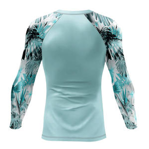 Maillot de compression à manches longues pour homme Five B, imprimé par sublimation, style ajusté, séchage rapide, motif tropical, bleu - Product Image 2