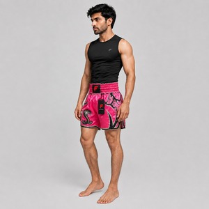 Shorts de Muay Thai athlétiques conçus avec un tissu respirant, offrant une liberté de mouvement et un confort durable pour les entraînements quotidiens. - Product Image 4
