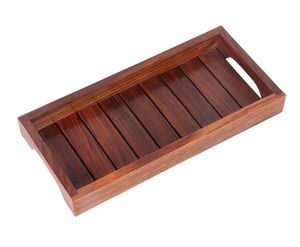 Plateau de service rectangulaire en bois de noyer naturel, plateau de service en bois, design minimaliste, bois massif, vaisselle durable - Product Image 2