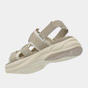 Shondo Cross-Strap Sandals Beige Textile Upper EVA Outsole Cushioned Open Toe Casual Summer Style - Product Image 3