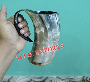 Nueva Taza Vikinga Auténtica Hecha a Mano de Cuerno de Vaca, Ecológica, Estilo Medieval, para Cerveza/Ale y Jengibre, para Decoración del Hogar y Regalos - Product Image 1