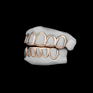 Nouveau Hip Hop Grillz 14K Plaqué Or Ensemble Uni 6 Dents Haut Bas Avec Or Rose Or Argent et Noir Grillz Moissanite Grill - Product Image 6