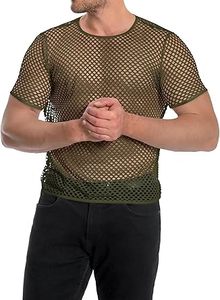 New Arrival 2026 <b>Fishnet</b> Top Undershirt T-shirts Sexy Clubwear Sheer Men's Mesh T Shirts Net See Through Breathable LOW MOQ - Product Image 5
