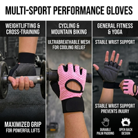 Gants de sport demi-doigts personnalisés pour hommes et femmes, avec support de poignet, respirants, en microfibre, antidérapants, pour la musculation et le fitness