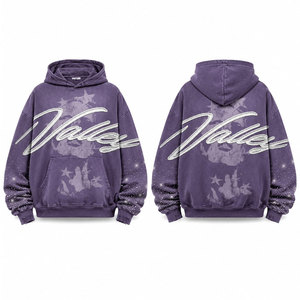 เสื้อฮู้ดพิมพ์ลาย Valley ทรงโอเวอร์ไซส์ สีม่วง สำหรับทุกเพศ สวมใส่สบาย ทรงปกติ ผ้าเฟรนช์เทอร์รี่ 100% ผ้าฝ้าย สไตล์ฤดูใบไม้ร่วง - Product Image 1