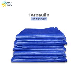 High Quality Blue Silver PE Tarpaulin <b>Sheet</b> 4x6m 90 GSM Waterproof UV Resistant <b>Plastic</b> Tarp Cover with Eyelets - Product Image 1