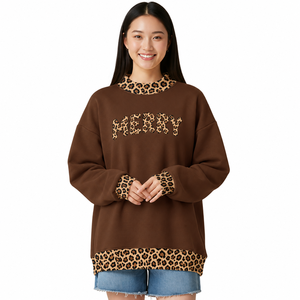 Sudadera Moderna para Mujer, Diseño Nuevo, Azul, Hombros Caídos, Manga Larga, Detalles de Camuflaje, Estampado de Letras Alaska, Cuello Alto Simulado, Talla Grande - Product Image 6
