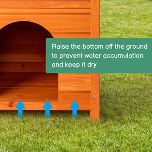 Orange Green 2-Story Wooden Feral Cat House with Weatherproof Roof Indoor Outdoor Kitty Houses Featuring Door Stairs - Product Image 4