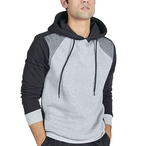 Sweat-shirt unisexe à capuche et demi-zip, bleu marine uni, 100% coton, manches longues, pour l'automne, avec poches avant, coupe classique - Product Image 3