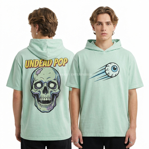 Camiseta Gráfica Rosa para Hombre al por Mayor, Estampado de Calavera Escarlata Nocturna Personalizado, 160GSM Algodón, Fabricante de Ropa Urbana ODM - Product Image 4