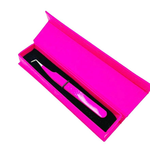 Nouvelles pinces professionnelles en acier inoxydable pour extensions de cils, avec boîte rose durable, pointe en fibre antidérapante, robustes et de haute qualité. - Product Image 6