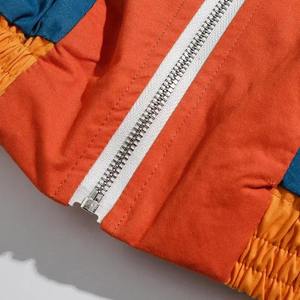 Men's Color Blocking Waterproof Windproof <b>Quilted</b> <b>Jacket</b> Stand Collar Zipper Closure Sporty Style Loose Fit Thick Winter <b>Pattern</b> - Product Image 3