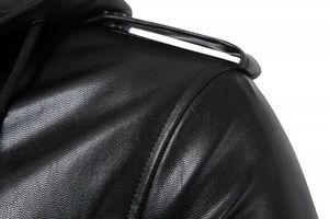 Men's Durable PU Leather Jacket with Stand Collar Autumn Winter High Fashion Canvas Pockets <b>Top</b> Seller jacket for men - Product Image 5