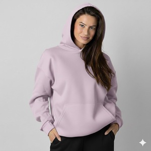 Sweat à capuche oversize pour femme de haute qualité à manches longues avec logo personnalisable sur le devant, style décontracté pour les saisons d'automne - Product Image 1