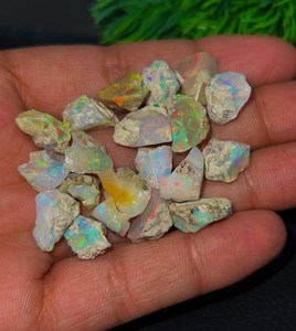 Opal <b>Raw</b> Welo Fire Opal Rough Ethiopian Natural Gemstone Multicolor <b>Crystal</b> For Jewelry Making Bulk Supply Stone - Product Image 4