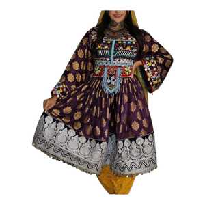 Robe afghane pour femmes, OEM, originale, style Kuchi, broderie traditionnelle, décontractée, longueur genou, robes de mariage afghanes Kuchi - Product Image 1