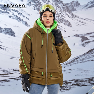 Nuevo abrigo corto de plumón para mujer con capucha, chaqueta impermeable de invierno, cálida, gruesa, ligera, informal y moderna. - Product Image 3