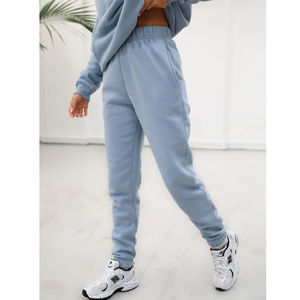 Ensemble de survêtement décontracté 2 pièces pour femme de haute qualité, avec logo personnalisé, motif sur le sweat à capuche, en molleton de coton épais - Product Image 5