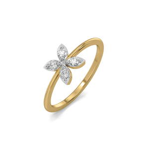 Women's Yellow Gold <b>Diamond</b> Flower Engagement <b>Ring</b> Marquise Cut Romantic Style - Product Image 1