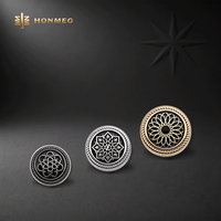 Bouton-pression personnalisé HONMEO 12 mm pour col de Kandura musulman, rosette arabesque, bouton en alliage de zinc pour Thobe, Abaya, Jubbah - Fabrication usine
