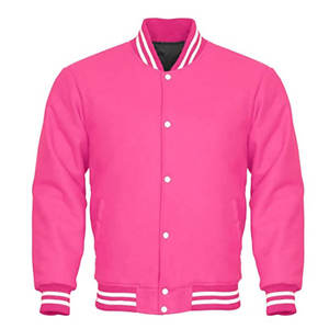 Chaqueta universitaria varsity de lona con revestimiento personalizado OEM, bordada para equipos de baloncesto y béisbol de secundaria, con logo frontal. - Product Image 1