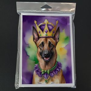 Cartes de vœux Malinois Belges Roi du Mardi Gras Pack de 8 cartes vierges A7 avec enveloppes fantaisistes Taille 5x7 - Product Image 3