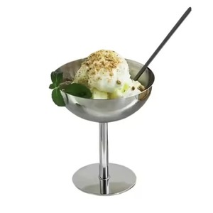 Bol à glace en métal haut de gamme, coupe à dessert de qualité supérieure pour une table élégante à la maison et au restaurant - Product Image 2