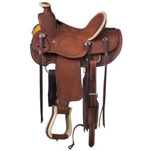 Selle de spectacle western en cuir véritable de qualité supérieure, faite à la main, ornée de métal argenté, pour la course de barils et l'équitation de ranch, personnalisable - Product Image 5