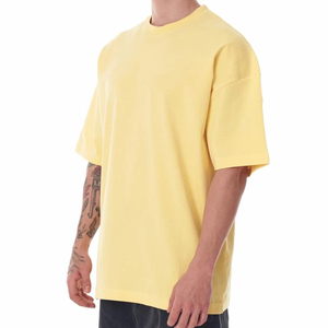 T-shirts en coton 100% surdimensionnés avec logo personnalisé, confortables, écologiques, vêtements décontractés, grandes tailles pour hommes - Product Image 3