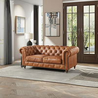 Canapé modulaire convertible Chesterfield moderne en cuir, extensible, trois places, pivotant, bleu, pour la maison