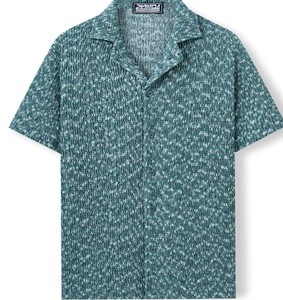 Men's Short Sleeve Printed Casual Shirt Turn-<b>down</b> Collar Summer Woven Patterned Button Front Design - Product Image 5