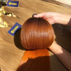 ผมต่อแบบเคราติน RUSA 100% เส้นผมมนุษย์แท้ สีส้มแดง ปลายหนา ปลายแบนเล็ก - Product Image 4