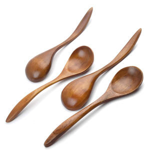 Cuchara de madera de diseño moderno para helados y batidos, cucharas de té de madera noble de gran calidad. - Product Image 3