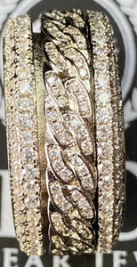 แหวนวงแหวนแบบ Cuban Link ชุบเงินสุดเทรนดี้ ประดับเพชร CZ สำหรับผู้ชายและผู้หญิง – เครื่องประดับฮิปฮอป - Product Image 2