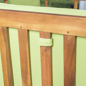Modern Teak Wood <b>Outdoor</b> <b>Garden</b> Set with Green <b>Cushions</b> and Coffee Table for 6 Seating Capacity Patio Furniture - Product Image 5