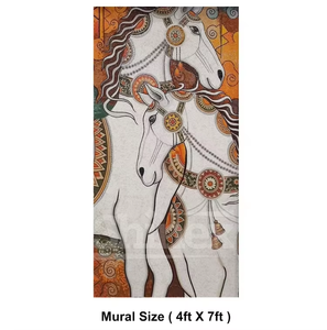 Magnifique Mosaïque Murale en Verre Taillée à la Main de 10 mm, Motif Cheval, Écologique, Résistante à l'Eau, Sublime la Texture, Décoration Murale Artistique pour Intérieur - Product Image 2