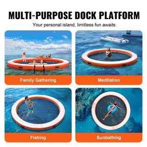 8FT <b>Inflatable</b> <b>Floating</b> Dock Platform and 5FT Trampoline Mesh Pool Non-Slip Water Mat <b>Inflatable</b> Water Amusement Facilities - Product Image 6
