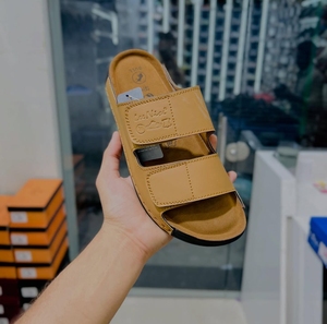 Sandalias Planas de Cuero Genuino para Hombre Nick, Punta Abierta, Cierre de Hebilla, Suela de Goma Antideslizante, Correa Delantera/Trasera Transpirable, Verano - Product Image 1