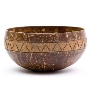 Ensemble cadeau fait main, écologique, personnalisé, bol en coquille de noix de coco naturel pour salade et crème glacée - Product Image 1