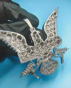 Pendentif Aigle Iced Out en Argent 925, Pendentif Hip Hop, Pendentif Animal Tendance, Pendentif de Luxe pour Fête, Personnalisé, Bicolore - Product Image 4