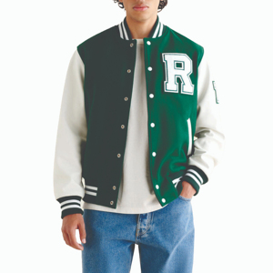 Chaquetas Varsity con Capucha para Hombre de Alta Calidad, 100% Lana, Mangas de Lona, Impermeables, Resistentes al Viento, Antibacterianas y Transpirables - Product Image 1