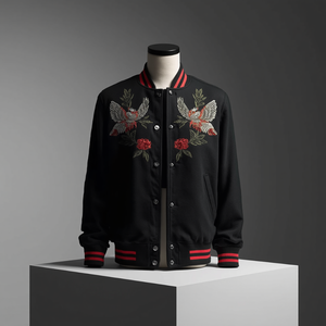 Wool Shell Cotton Lining Men Varsity <b>Jacket</b> Embroidered Style with OEM ODM Customization - Product Image 3