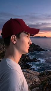 Professional Custom Sports Maroon 100% Cotton Baseball Cap 5-Panel Structured Stylish Ribbed <b>Cord</b> Curved Brim Vintage Common NYU - Product Image 3