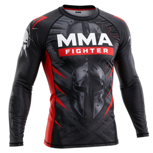 Custom Digital Print Heat Transfer Rash Guard Polyester Nylon 140g Quick Dry Breathable Full Sleeve <b>Compression</b> Rash Guards - Product Image 3