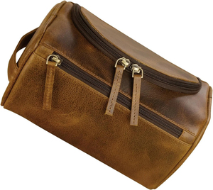 Neceser de Cuero Vintage con Cierre de Cremallera, Capacidad Media, para Viajes y Uso Diario - Product Image 5