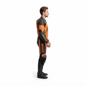 Traje de Motociclismo Personalizado Unisex de Una Pieza, Azul y Blanco, de Cuero Transpirable, OEM, Manga Larga, Invierno, TASHU INTERNATIONAL - Product Image 6