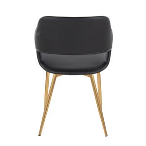 Juego de 2 Sillas de Comedor/Accesorio Margarite, Metal Dorado y Cuero Sintético Negro, Diseño Contemporáneo y Elegante - Product Image 5