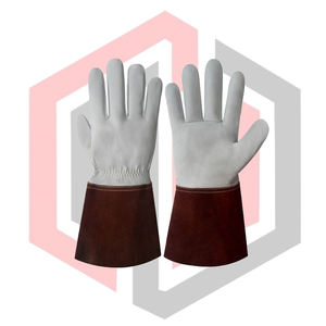 Gants de travail en cuir de vachette, gants de soudage Tig Mig, résistants à la chaleur, protection contre le feu, anti-vibrations, antistatiques - Product Image 1