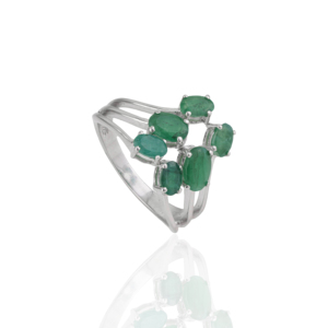 Best Selling Oval Cut 100% Authentic <b>Emerald</b> Gemstone Multi Shank 925 Sterling <b>Silver</b> <b>Ring</b> For Women Fine Jewelry Accessories - Product Image 1
